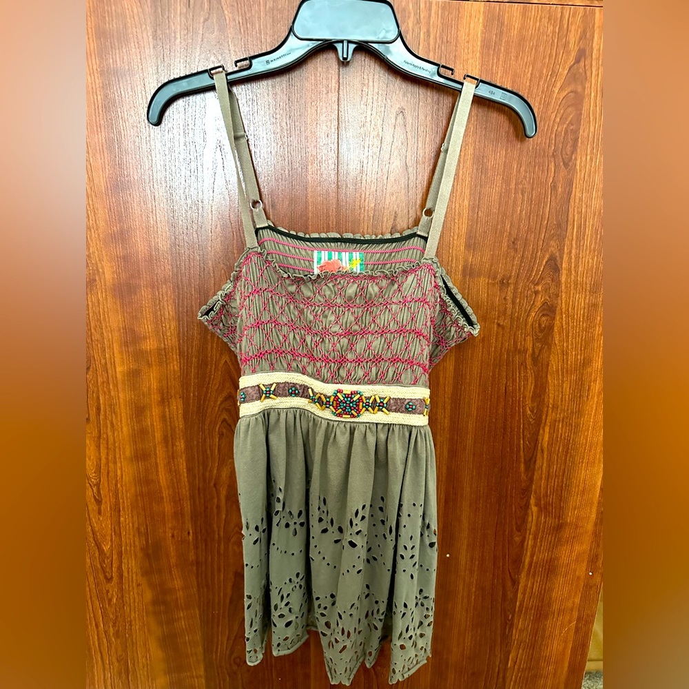 Free People BoHo Spaghetti Tieback Top Size Med